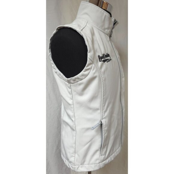 Boot Daddy Womems Medium White Zip Up Cowgirl Western Fleece Lined Logo Vest - Picture 7 of 15
